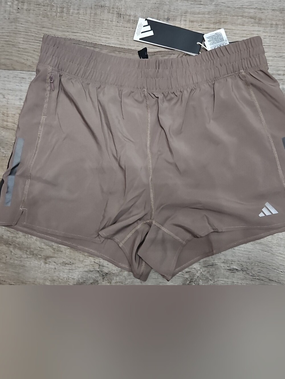 adidas Women's Taupe Own The Run Athletic Shorts Size Medium